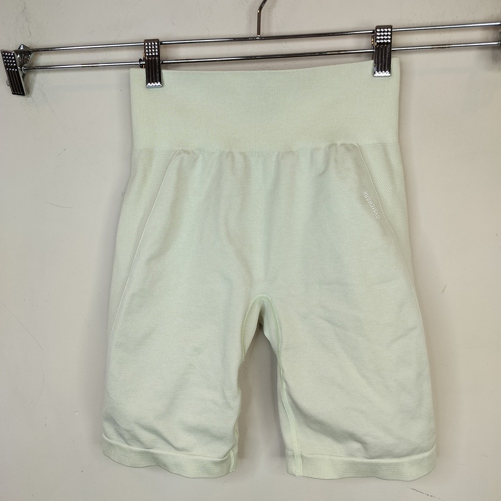 Gymshark Seamless Bike‎ Shorts Womens Small High Rise Sporty Lime Green